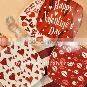 Porcelain Square Plate, Set of 4 Valentine Plates thumbnail-1