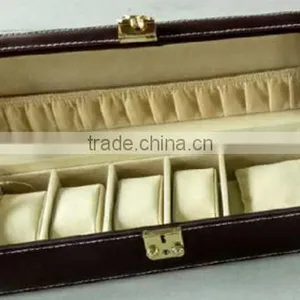 Faux Leather Watch Box Rings Bracelets Jewelry Organizer Display Storage Case thumbnail-1