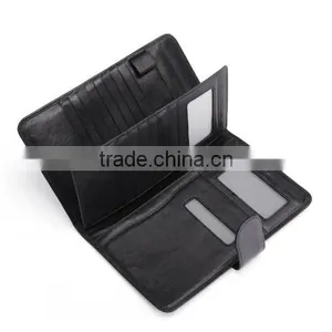 Mens Leather Travel Wallet Passport Holder Document Ticket ID Case thumbnail-1
