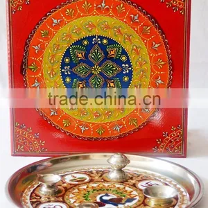 Indian Crafted Hand Painted Wooden Bajot thumbnail-4