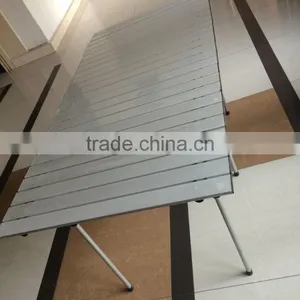 Outdoor Aluminum Roll Slatted Top Foldable Camping Table thumbnail-2