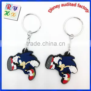 High Quality Coloful Soft Silicone Cheap Custom Cartoon Souvenir Keychain thumbnail-3