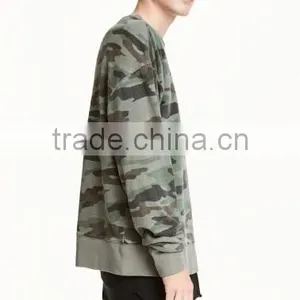 Modest Spring Men Camo Printed Sweatshirt Custom No Drawstring Blank Casual Fitted Blank Hoodies With No Labels thumbnail-2