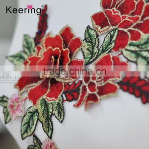 Hot Sale New Design Pretty Flower Clothing Embroidery Patch WEF-770 thumbnail-2
