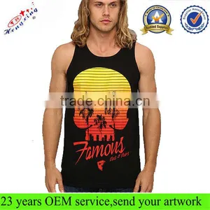 100 Cotton Mens Fashion Custom Tank Top Printing thumbnail-1