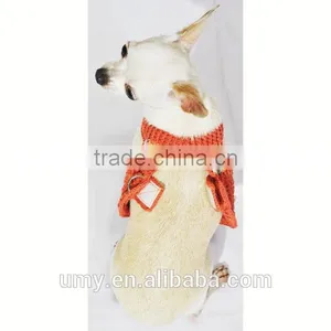 Velcro Dog Harness Vest Handmade Crochet Earth Colorful Pet Leash Comfy for Puppy Teacup Chihuahua thumbnail-4