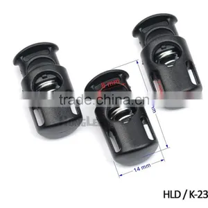 Black Plastic Stoppers Cord Lock 8mm Hole Toggles Clip Apparel Shoelace Sportswear Bungee Cord Accessories HLD/K-238 thumbnail-1