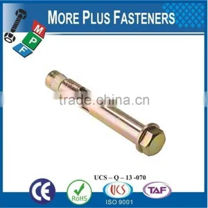 Made In Taiwan Heavy Load Bronze Finished Green Plated Stainless Steel Sleeve Anchor Wedge Bolt thumbnail-3