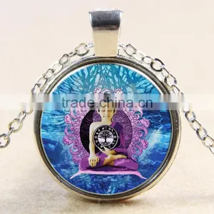 XP-TGN-LT-124 Best Price Life Tree Charm Cabochon Round Glass Antique Gem Mandala Time Gemstone Necklace For Promotional Gift thumbnail-1