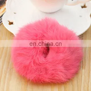 High Quality Handmade Girl Fur Hairband Real Rabbit Fur Hair Ring Wholesale thumbnail-6