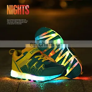 Wholesale Hot Children Kids USB Rechargeable LED Shoes Latest Light up Shoes for Kids thumbnail-1