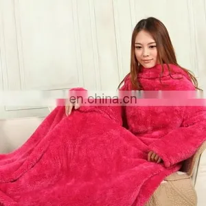 Winter Warm Woven Fleece Adults Kids TV Blanket With Sleeves thumbnail-3