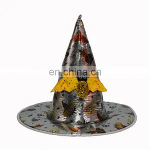 MCH-1155 Party Funny Wholesale Adult Silvery Imprint Witch Hat for Halloween thumbnail-1