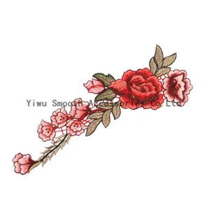 Wholesale Fashion Beautiful Flower Rose Fabric Clothing Accessories Embroidery Patch thumbnail-1