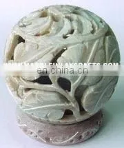 Exxellent Soapstone Candle Holder thumbnail-1