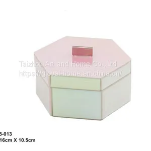 Colorful Gradient Glass Hexagonal Glass Jewelry Box thumbnail-1