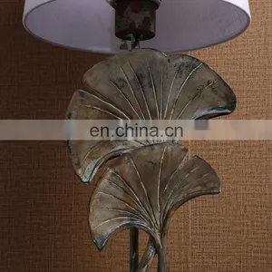 Factory Cheap Wholesale Light Fixtures Vintage Leaf Shape Bedroom Desk Lamp for Hotel Home thumbnail-5