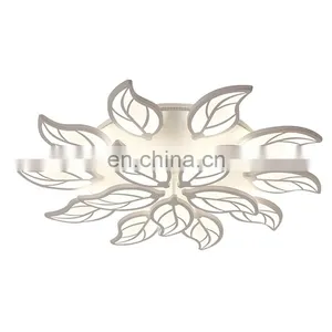 White Body Creative Leaves Ceiling Chandeliers Lamp for Bedroom Living Room Modern LED Ceiling Chandeliers thumbnail-1