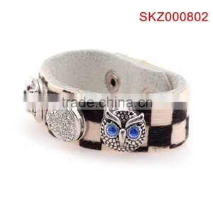 Lovely Jewelry Handmade Genuine Leather Snap Bracelet for Men SKZ000801 (custom Logo) thumbnail-2