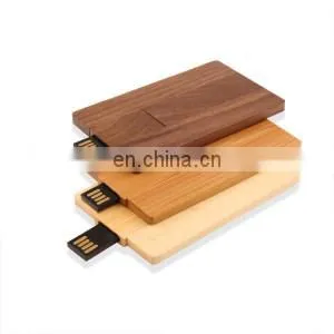 Personalized DIY LOGO Wooden Credit Card USB 2.0 Flash Drive Memory Stick For Computer thumbnail-3