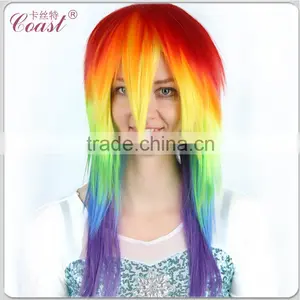 Crazy Straight Synthetic Cosplay Wigs Multi Color thumbnail-1