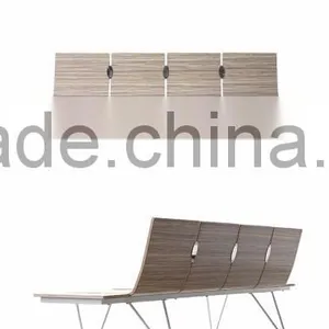European Design Curve Plywood Waiting Chair Airport Chair Public Seating H63B-3F-V thumbnail-5