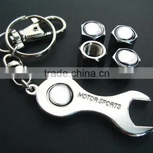 Wrench Keychain Wheel Air Tyre Tire Valve Stems Logo Caps thumbnail-1