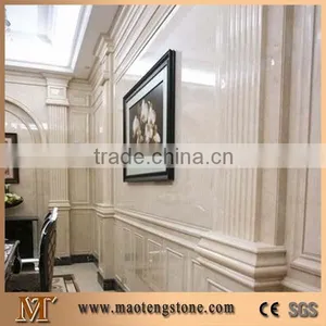 Chinese Manufacture Latte Beige Marble Bullnose Molding ,Border Decos for Wall thumbnail-1
