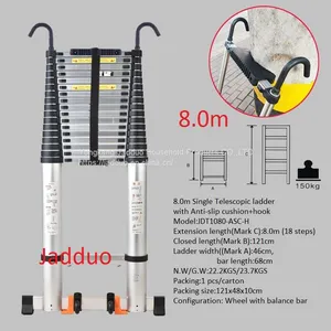 Single Telescopic Ladder With Hook+Anti-slip Cushion thumbnail-4