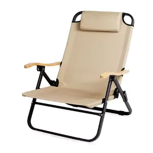 Beach Chair Ultralight Portable Folding Chair Durable Outdoor Furniture Modern Reclining Camping Chair thumbnail-1