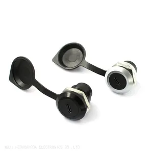 Type-C Female To Female Zinc Alloy Data Signal Extended Transmission Round Type-c Panel Mount Socket With Dust Cap thumbnail-3