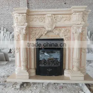 High Quality Unique Design Indoor Cultured Marble Fireplace thumbnail-3