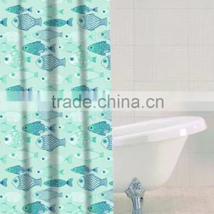 Shower Curtain Waves Stripe Printed, Hot Sale Classic Bathroom Waterproof Curtain thumbnail-3