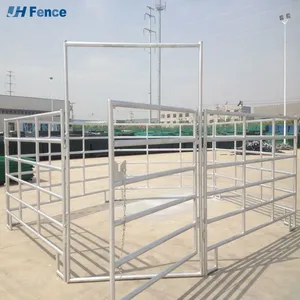 6ft Portable Heavy Duty Galvanized Metal Round Pen Cattle Corral Livestock Farm Yard Fence Panels thumbnail-3