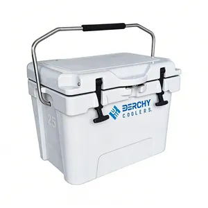 25qt Small Size Rotomolded Cooler With Aluminum Handle Leak-Proof Portable Ice Chest for Picnic Beach thumbnail-4