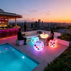 Modern RGBW LED Table Light Waterproof Night Club Party Luminous Dice Cub Decor for Home Bar Hotel or Outdoor Use thumbnail-2