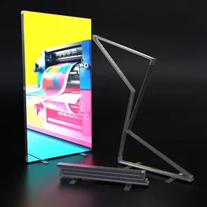 Customized LED Fabric Lightbox Advertising Collapsible Display Stand Luminous Trade Show Backdrop thumbnail-1