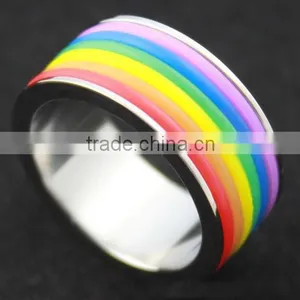 Cheap Wholesale Stainless Steel Rainbow Ring thumbnail-3