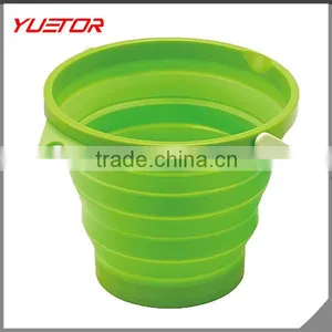 Portable Space Saver Outdoor New Collapsible Silicon Round Water Bucket Container thumbnail-3