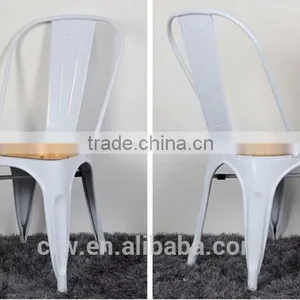 MCH-1508-10 Wooden Seat Cafe Chairs Metal Stackable Metal Tolis Chair thumbnail-5