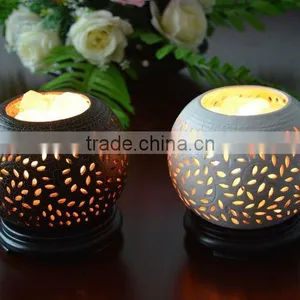 Himalayan Natural Rock Salt Lamp With Ceramics Cover thumbnail-3