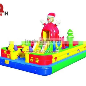 QHIC14 Christmas Santa Claus Theme Inflatable Bouncy Castle thumbnail-1