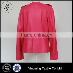 Wholesale Women's Fashion PU Leather Jacket, Windbreaker thumbnail-3