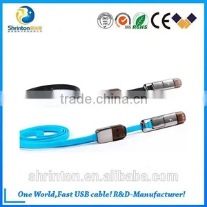 Wholesale Multi-fonction Remax 2 in 1 TPE Copper Core 2.1A USB Cable for Smartphone thumbnail-2