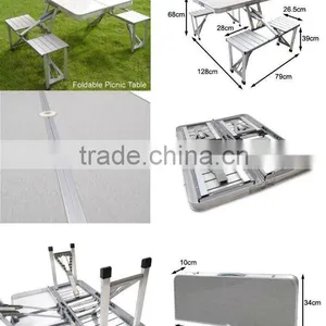 Folding Aluminum Picnic Table With 4 Chairs thumbnail-1
