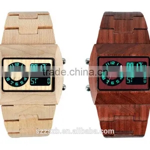 OEM/ODM Watch Factory Wooden Material Simple Custome Digital Watch thumbnail-2