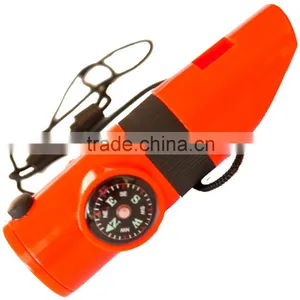Multifunctional 7 in 1 Camping Outdoor Whistle With Compass Magnifier LED Flashlight Thermometer For Emergency Survival Tool thumbnail-6