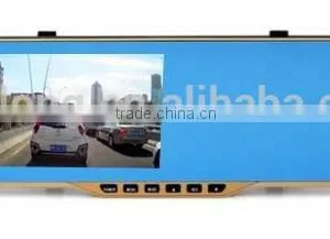 Supplier 5" TFT LCD Screen Night Vistion Dual Cams Rearview Mirror HD Car DVR thumbnail-3
