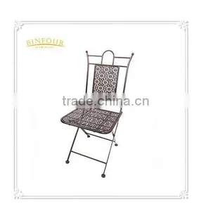 Newest Outdoor Wrought Iron Folding Chair,patio Steel Dining Chair thumbnail-1