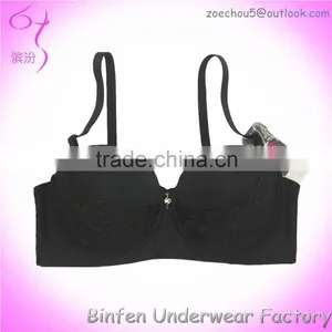 Stylish High Quality C Cup Embroider Ladies Beautiful Bra thumbnail-1